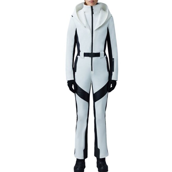 Mackage Elle Snow Fill Jumpsuit in Off White/Black - Picture 3 of 16